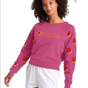 New Champion pink polka dot sweater
